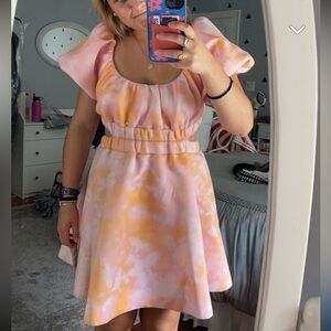 ASOS puff sleeve open back dress